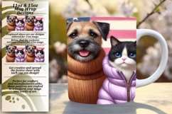 Eye-Catching 15oz Mug Wrap Png , Dog and cat Product Image 1