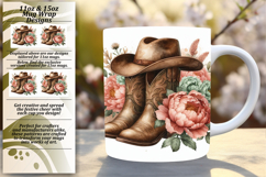 VIBRANT 15oz PNG Mug Wrap Design , Western Product Image 1