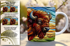 Joyful 15oz Mug Wrap Png Template , Animals Product Image 1