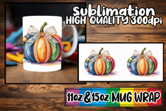 Vibrant colors 11oz 15oz sublimation wrap, Pumpkin Watercolo Product Image 1