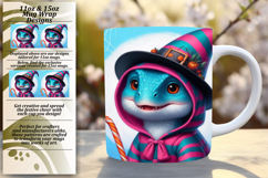 Fun 15oz Mug Wrap Png Template , Halloween Dino Product Image 1