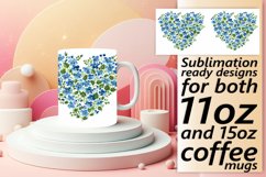 Floral Heart Mug Wrap Sublimation Spring Art Product Image 1