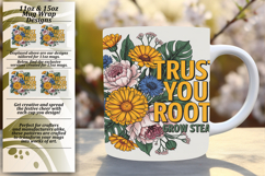 BEAUTIFUL 15oz Mug Wrap PNG , Flower Quote Product Image 1