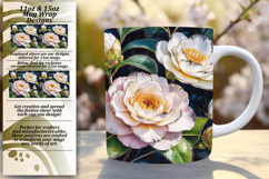 Stylish 11oz Mug Wrap Png Design , Flowers Product Image 1