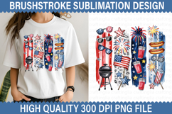 4th of July Brushstroke Sublimation - Patriotic Brushstroke Product Image 1