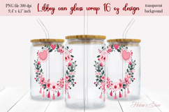 Boho Valentine pattern Libbey Can Glass Wrap 16oz design png Product Image 2