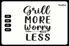 Grill Pot Holder Quotes SVG | BBQ Saying - Grill More Product Image 3