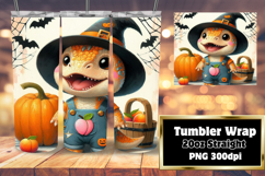 STUNNING 20oz Sublimation Tumbler , Halloween Dino Product Image 1