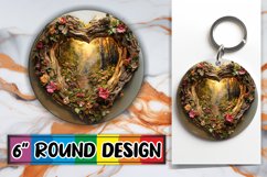 Heartwood Delight Sublimation Floral Radiance,Keychanin PNG Product Image 1