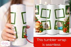 Christmas Photo tumbler wrap sublimation, Santa tumbler PNG Product Image 2