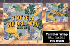 Personalized Tumbler Artwork , Flower Quote Product Image 1