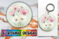 Trendy Circle Coaster PNG Design , Beauty Flower Product Image 1