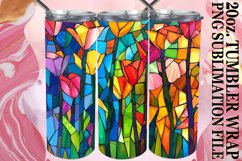 Stained Glass Tree Wrap Colorful 20oz Tumbler Sublimation Product Image 1