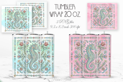 Boho ocean seahorse pastel straight tumbler 20oz wrap design Product Image 1