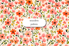 Peach Blossom Harmony Seamless Watercolor Floral Pattern Product Image 1