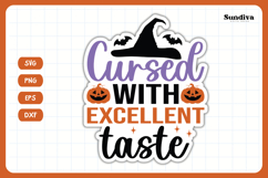 Funny Halloween Sticker | Cursed With Excellent Taste Product Image 3