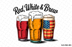 Red White &amp; Brew Svg Design | 4th of july svg | Svg Files Product Image 1