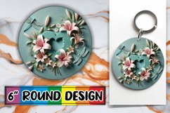 Radiant Round Coaster Design PNG, 3D Heart Product Image 1