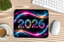 Happy New Year PNG Mouse Pad,Festive New Year's Eve 2026 PNG Product Image 1