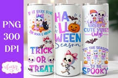 Happy Halloween tumbler wrap PNG, Spooky Cute Tumbler design Product Image 3