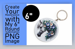 Artistic Circle PNG Coaster Design , Horse Product Image 1
