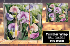 VIBRANT 20oz Tumbler Wrap for Sublimation , Flowers Product Image 1