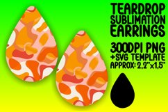 Neon Bliss Teardrop Earring Sublimation Design Product Image 1