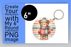 Cute Round Design Coaster Template , Teddy Bear Product Image 1