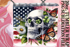 JOYFUL SIPS 20oz TUMBLER WRAP, Skull USA Product Image 1