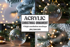Acrylic Christmas Ornament Mockup , christmas ornament mocku Product Image 1