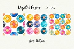 Retro Vinyl Record Groovy Digital Papers Disco Christmas Product Image 2