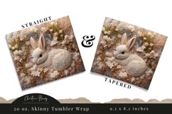 3D Embroidered Winter Bunny Tumbler Wrap PNG Product Image 3
