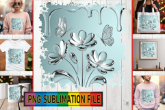 Stylish PNG Art for TSHIRTS, 3D Flowers Product Image 1