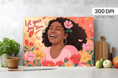 Afro Girl/Woman Melanin braided hair Cutting Board PNG Desig Product Image 1