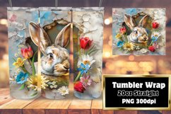 Tumbler Wrap: Cute Animals in 3D Wall Hole Design Product Image 1