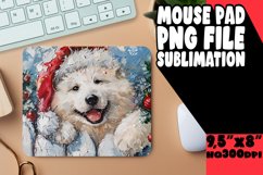 Peeking Dog Christmas Winter Mouse Pad Sublimation Design Product Image 1