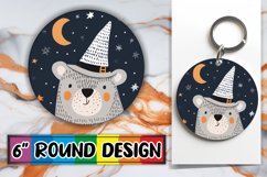 Halloween Boho Animal Round Design Fall PNG Keychain Product Image 1