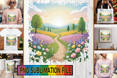 Playful TOTE BAG Sublimation Ideas, Spring Product Image 1