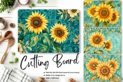 Sunflower Cutting Board Kitchen Chopping Board Sublimation Product Image 1