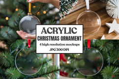 Acrylic Christmas Ornament Mockups , acrylic blank mockup Product Image 1