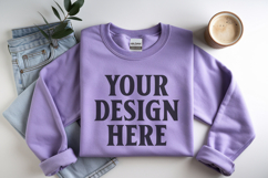 Daisy Gildan 18000 Folded Flat Lay Mockups Product Image 1