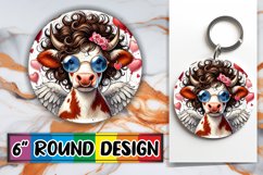 Unique Round Keychain Sublimation, Valentines Product Image 1