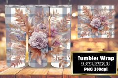 20oz Customizable Tumbler Design , Autumn Flower Product Image 1