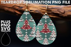 Stylish Teardrop Earrings Art PNG, Christmas Product Image 1