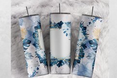 Custom Name Watercolor Tropical Leaves 20 oz tumbler wrap Product Image 1