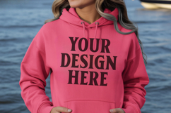 Heliconia Gildan 18500 Hoodie Mockup, G18000 Hoodie Product Image 1