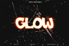 Glow Distressed Text Effect Photoshop Template Product Image 1