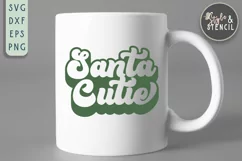 Santa Cutie Retro Christmas SVG - PNG, DXF, EPS, SVG, Cut Product Image 7