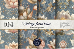 Indian heritage Lotus Pattern | Lotus botanical Florals Product Image 1
