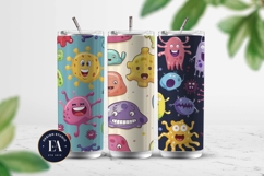 Cute baby monster Digital Paper | Spooky Bacteria Pattern Product Image 2